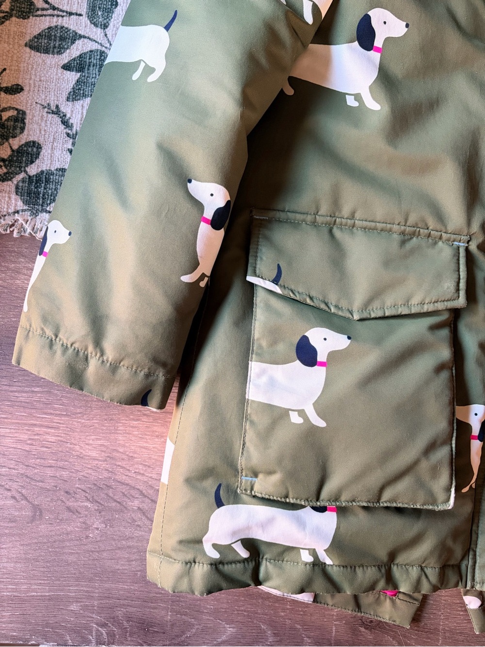 Mini Boden || Sausage Dog Dachshund Waterproof Parka - Picture 7 of 11
